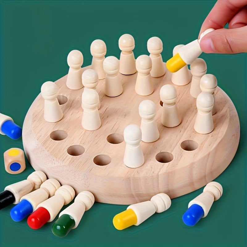 Houten geheugenspel – educatieve kleurenpuzzel voor hersentraining