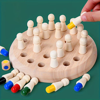 Houten geheugenspel – educatieve kleurenpuzzel voor hersentraining