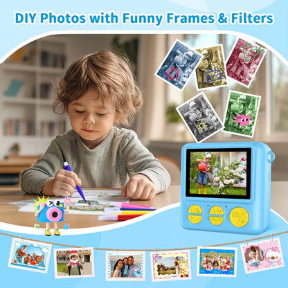 Kids Instant Print Camera – 1080P HD, 2,4" scherm, 32GB kaart en thermisch papier