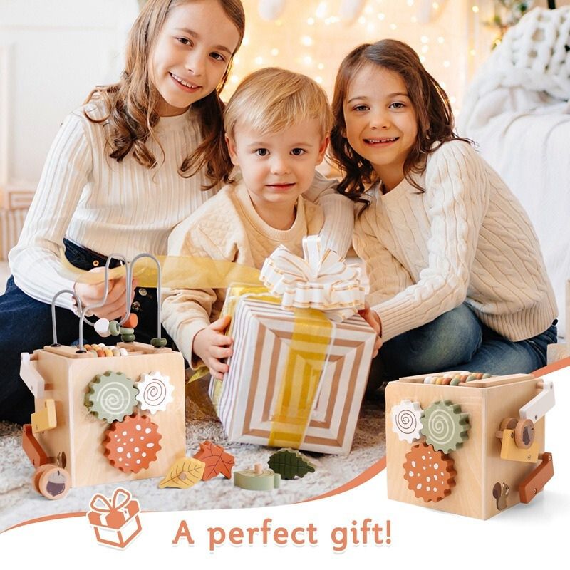 5-in-1 Wooden Early Learning Activity Toy Box