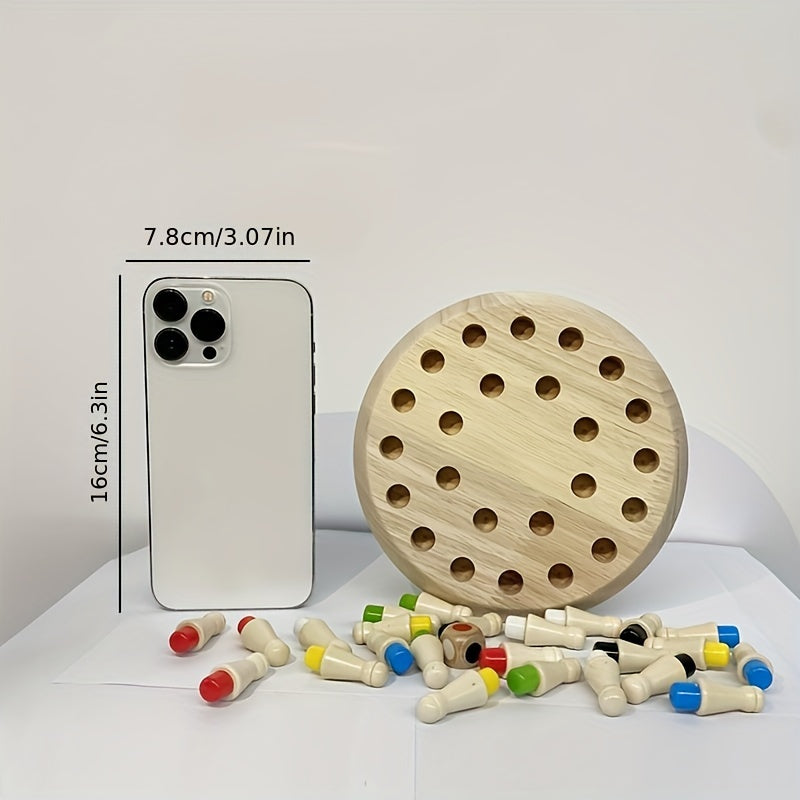 Houten geheugenspel – educatieve kleurenpuzzel voor hersentraining