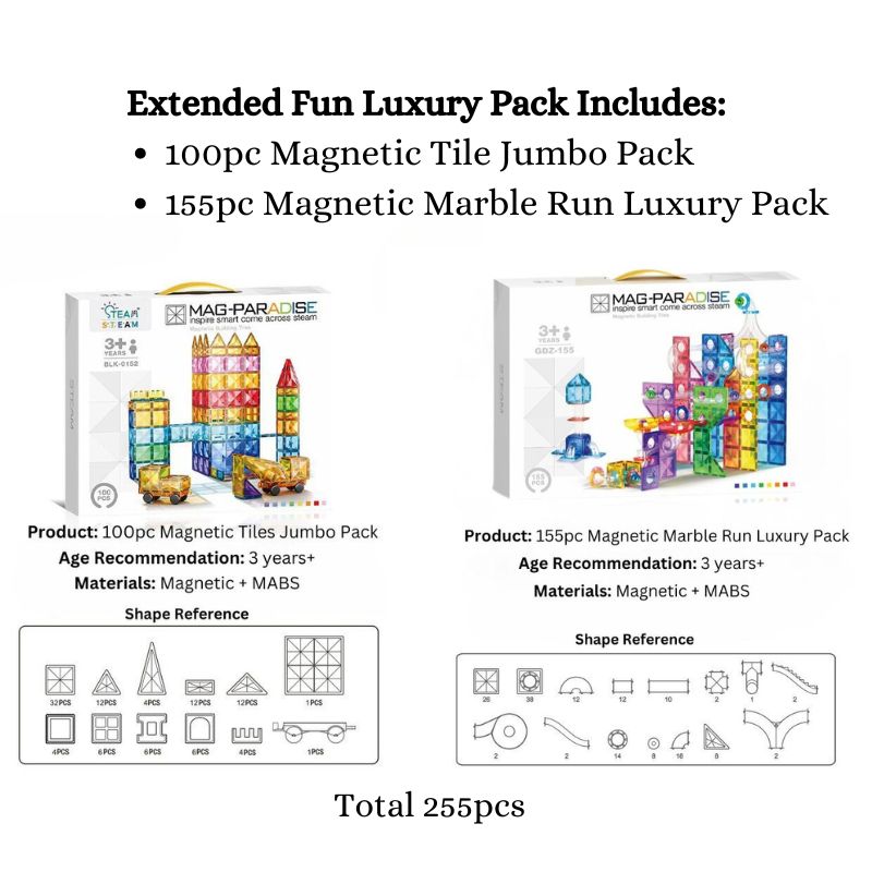 Assorted Magnetic Tiles and Marble Run Sets