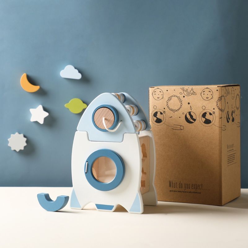 Montessori Wooden Rocket Play Cube