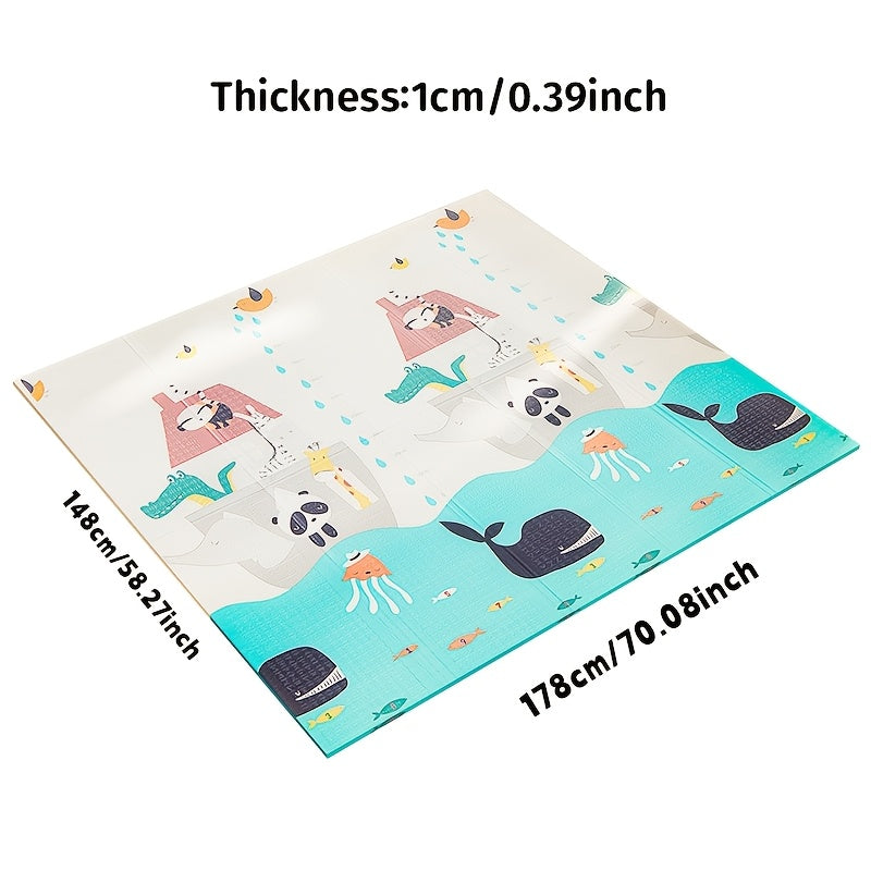 Soft Foldable Play Mat for Kids – Safe Non-Toxic Foam Pad with Cute Animal Design