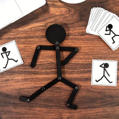 Black Wooden Puppet Game – Fine Motor Skill Toy