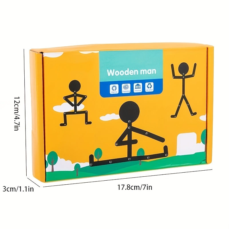 Black Wooden Puppet Game – Fine Motor Skill Toy
