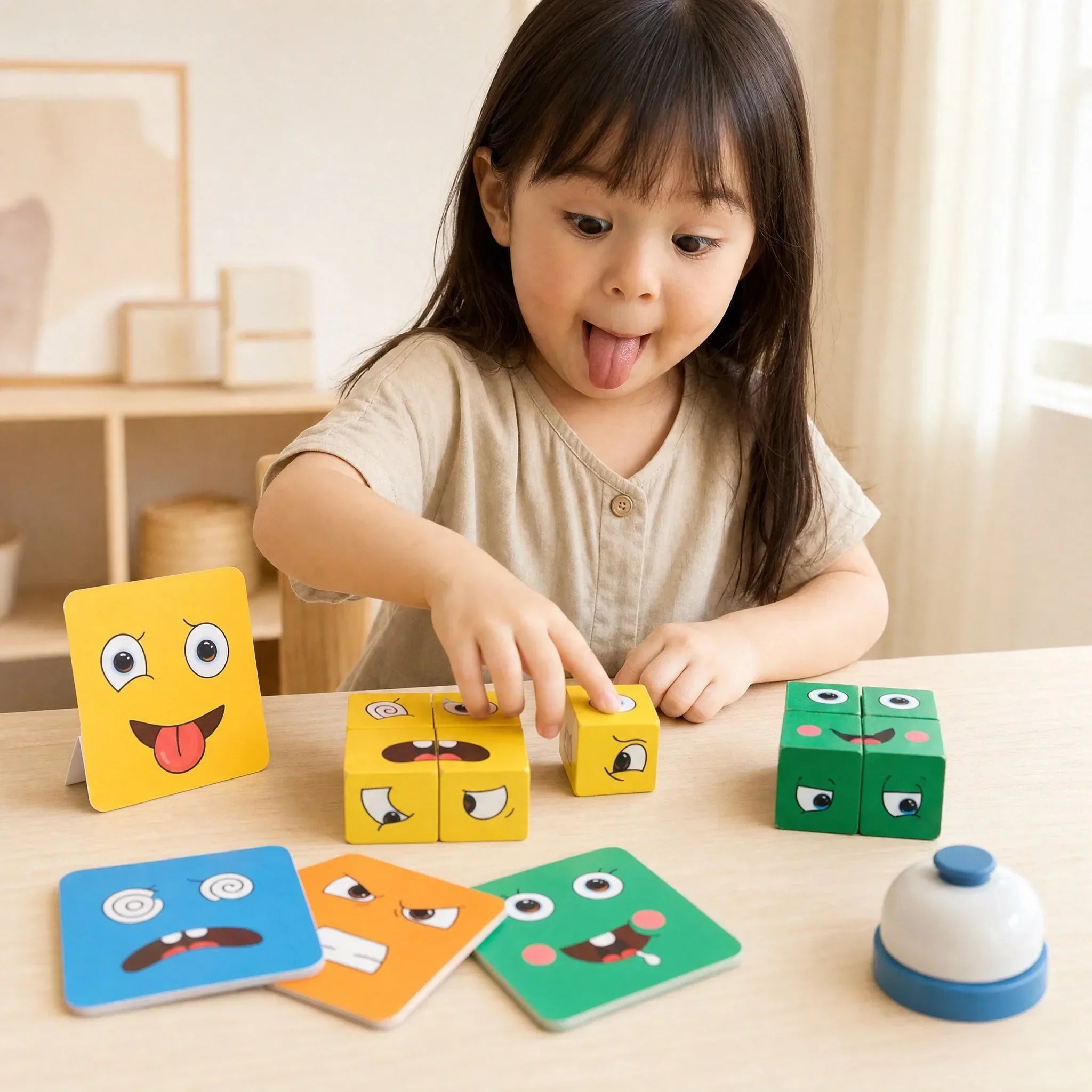 Mood Cube Criativae - Wooden Emotions Game for Kids