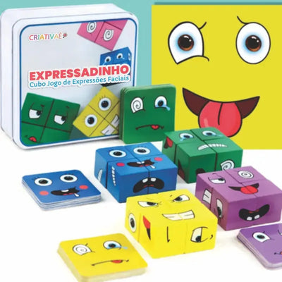 Mood Cube Criativae - Wooden Emotions Game for Kids
