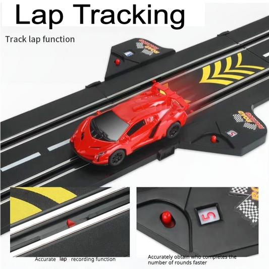 Dual-Mode Racing Track Set: Electric and Hand-Crank Powered