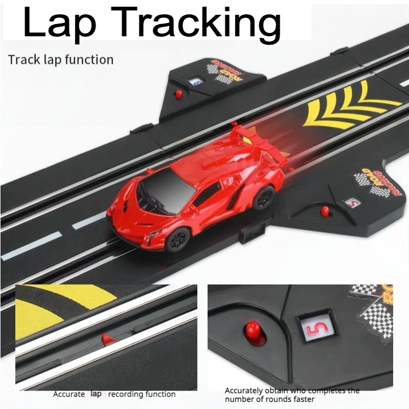 Dual-Mode Racing Track Set: Electric and Hand-Crank Powered