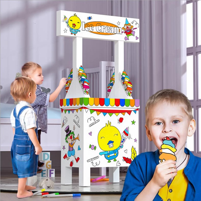 3D Cardboard Coloring Playsets