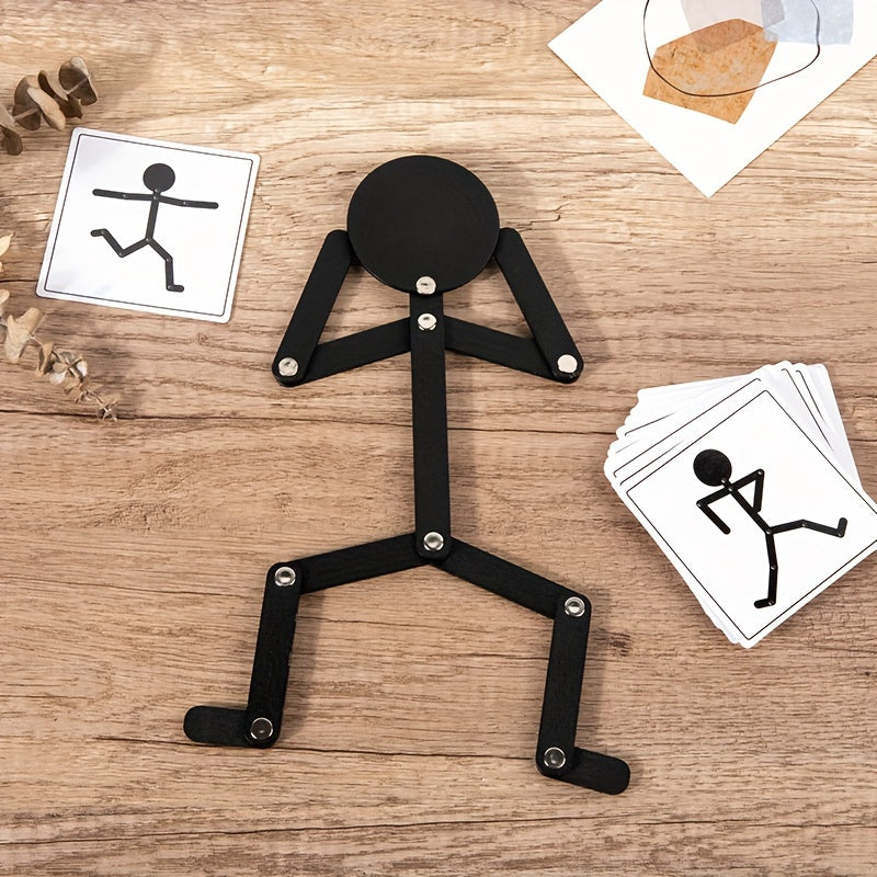 Schwarzes Puppenspiel aus Holz – Feinmotorikspielzeug