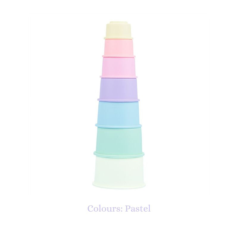 7-teiliges Regenbogen-Stapel- und Nestbecher-Set