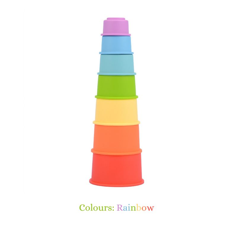 7-teiliges Regenbogen-Stapel- und Nestbecher-Set