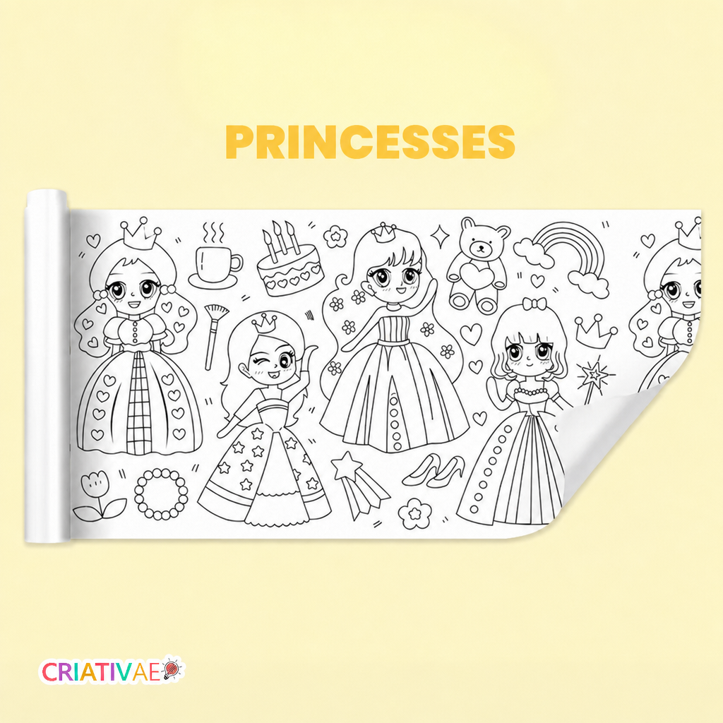 Coloring Roll Criativae - 10 Ft Sticky Coloring Paper Roll with 1000+ Drawings