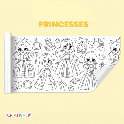 Coloring Roll Criativae - 10 Ft Sticky Coloring Paper Roll with 1000+ Drawings