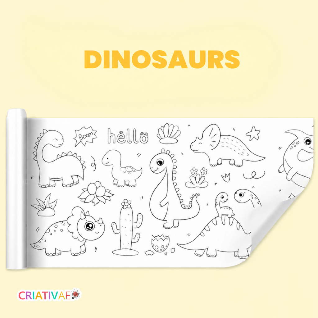 Coloring Roll Criativae - 10 Ft Sticky Coloring Paper Roll with 1000+ Drawings