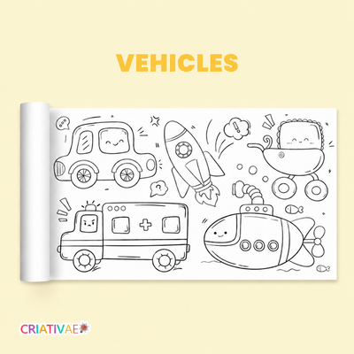 Coloring Roll Criativae - 10 Ft Sticky Coloring Paper Roll with 1000+ Drawings