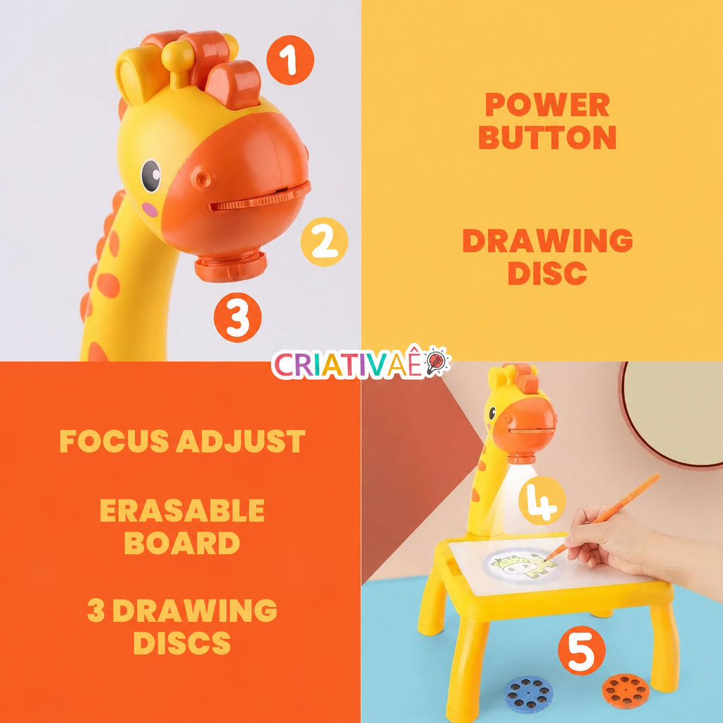 Table Kids Criativae - Kids Drawing Projector Table