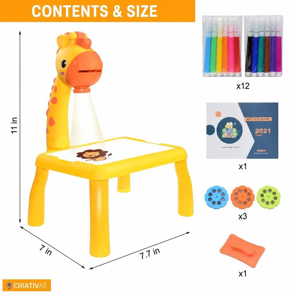 Table Kids Criativae - Kids Drawing Projector Table