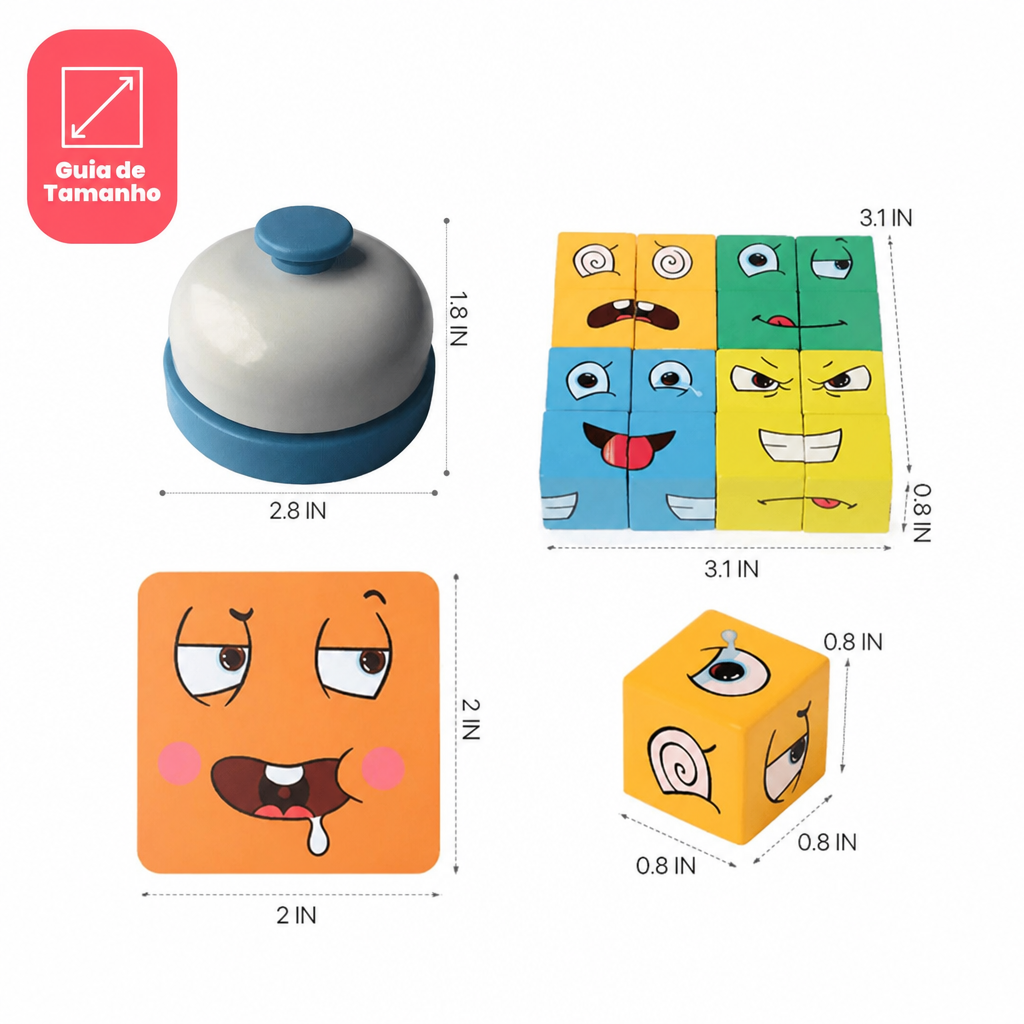 Mood Cube Criativae - Wooden Emotions Game for Kids