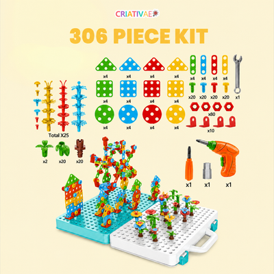 Tecto 3D Kit 2 - 306 piece kit contents (AI illustration)