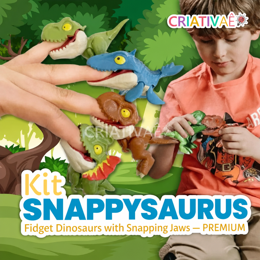 Snappysaurus Criativae - Fidget Dinosaurs with Snapping Jaws