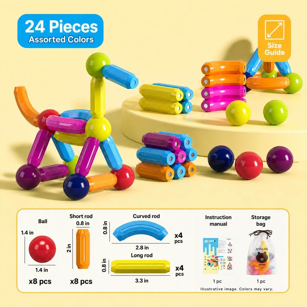 Magna Kids Criativae - Magnetic Sticks and Balls Building Set