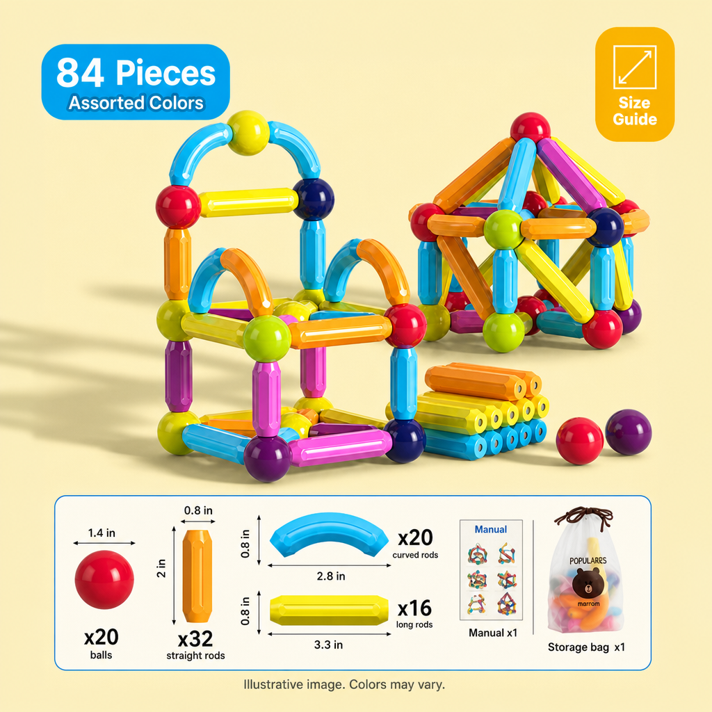 Magna Kids Criativae - Magnetic Sticks and Balls Building Set