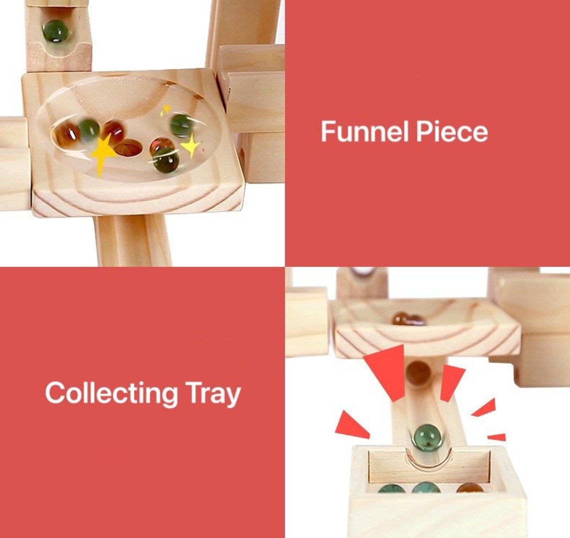 80-Piece Wooden Marble Run Set