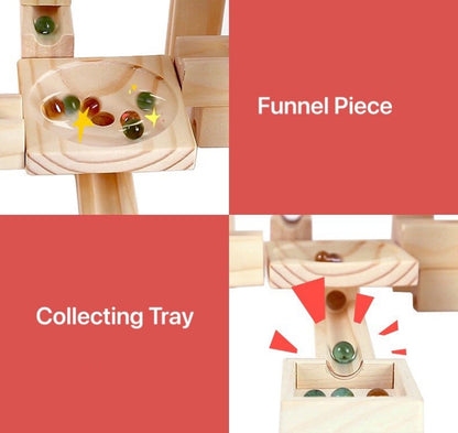 80-Piece Wooden Marble Run Set
