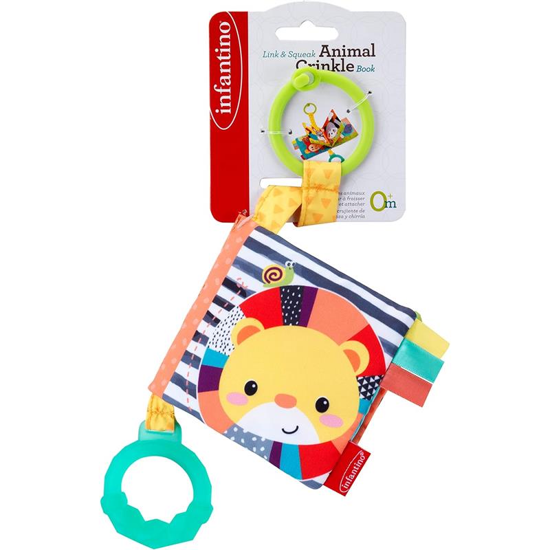 Infantino - Counting Book with Link & Crinkle Animal Features