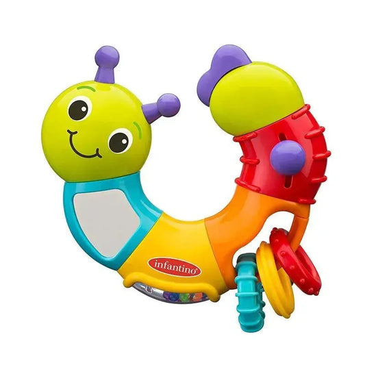 Infantino Topsy Turvy Twist & Play Caterpillar Rattle - Multicolor