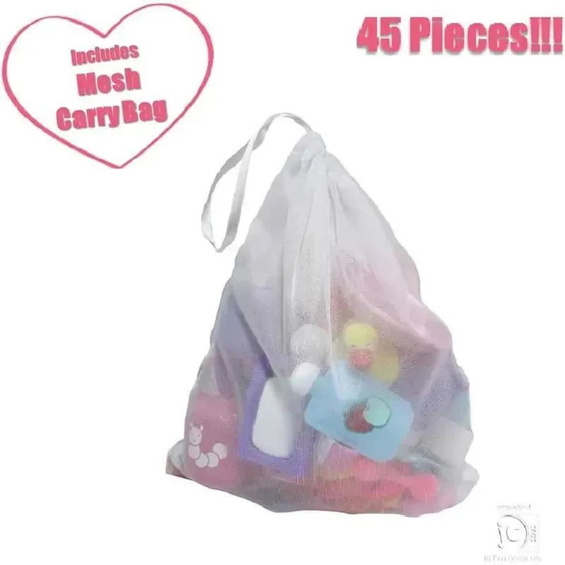 JC Toys - 45-Piece Nursery Accessory Set for Playtime Fun, Ages 2+