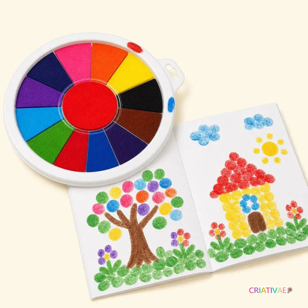FingerFun Criativae - Montessori Finger Paint Set with Art Album