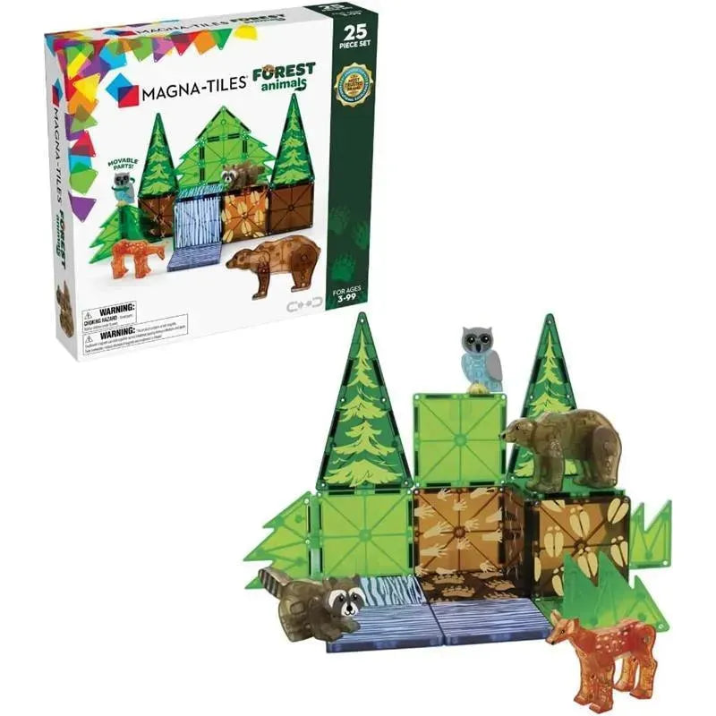 25-Piece Magnetic Building Set - Forest Animal Magnatiles
