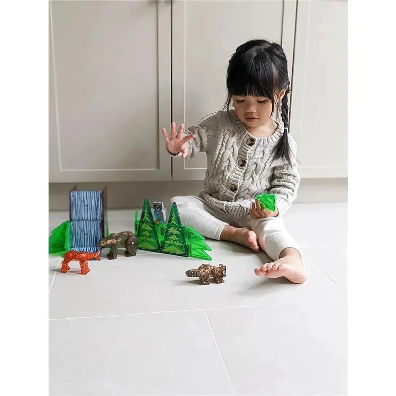 25-Piece Magnetic Building Set - Forest Animal Magnatiles