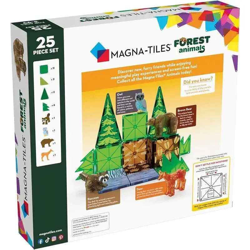 25-Piece Magnetic Building Set - Forest Animal Magnatiles