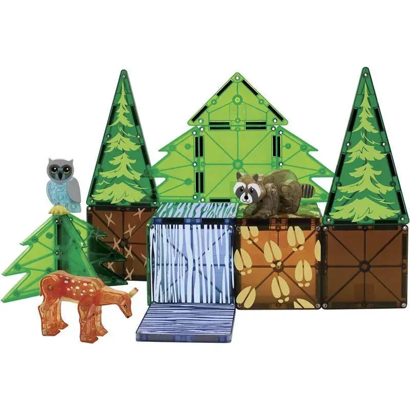 25-Piece Magnetic Building Set - Forest Animal Magnatiles