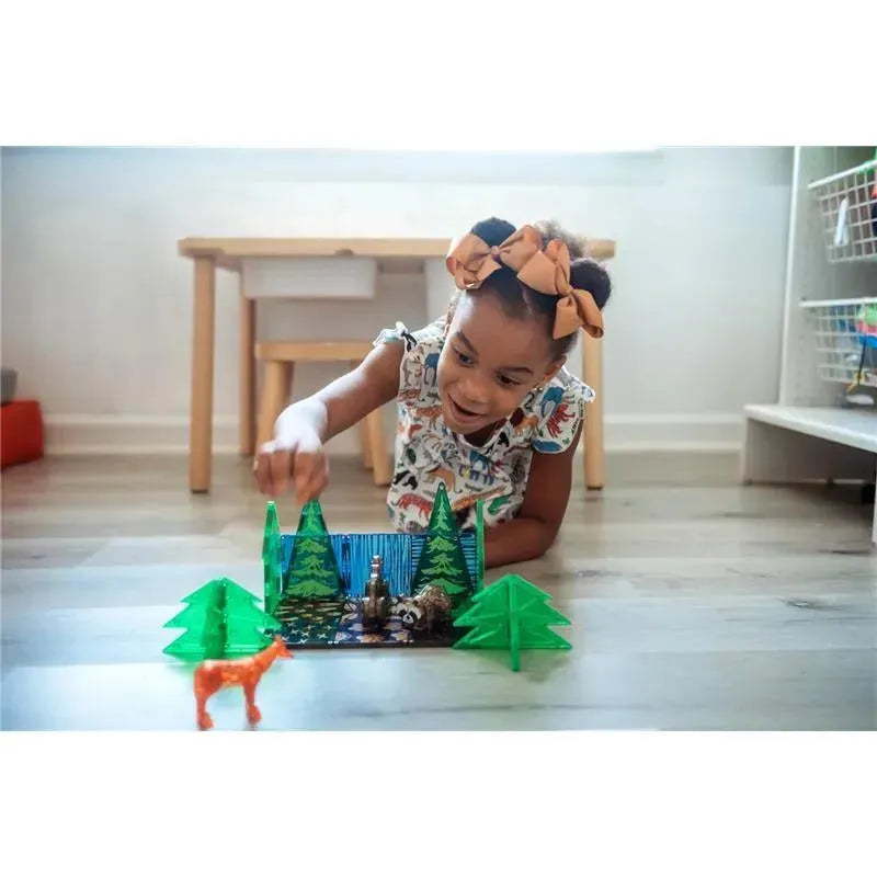 25-Piece Magnetic Building Set - Forest Animal Magnatiles