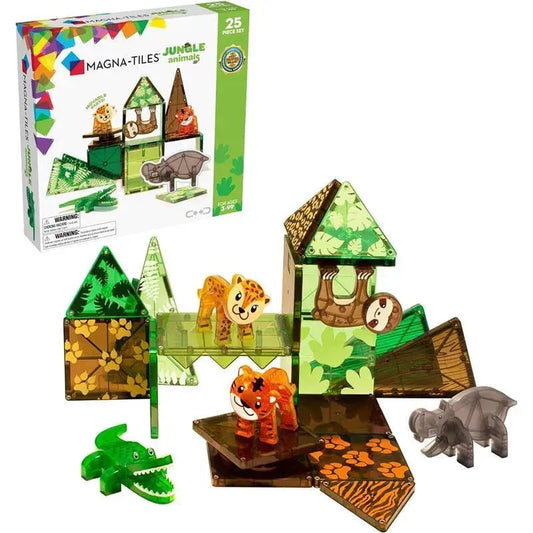 25-teiliges magnetisches Bauset „Dschungeltiere“ von Magnatiles