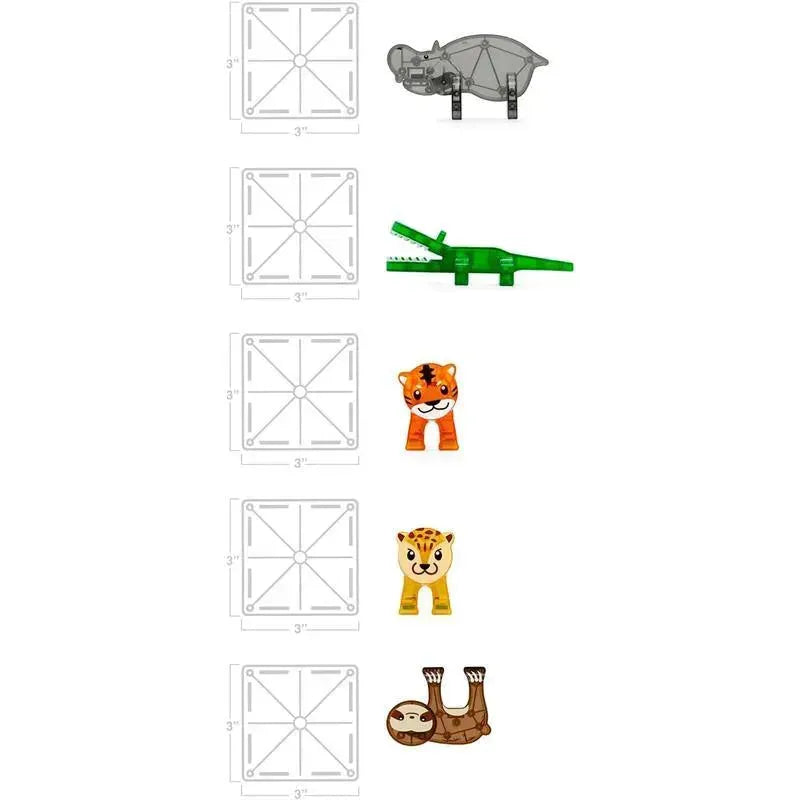 25-Piece Jungle Animals Magnetic Building Set by Magnatiles