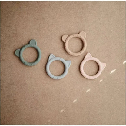 Mushie Silicone Baby Teether - Stone-Shaped Toy