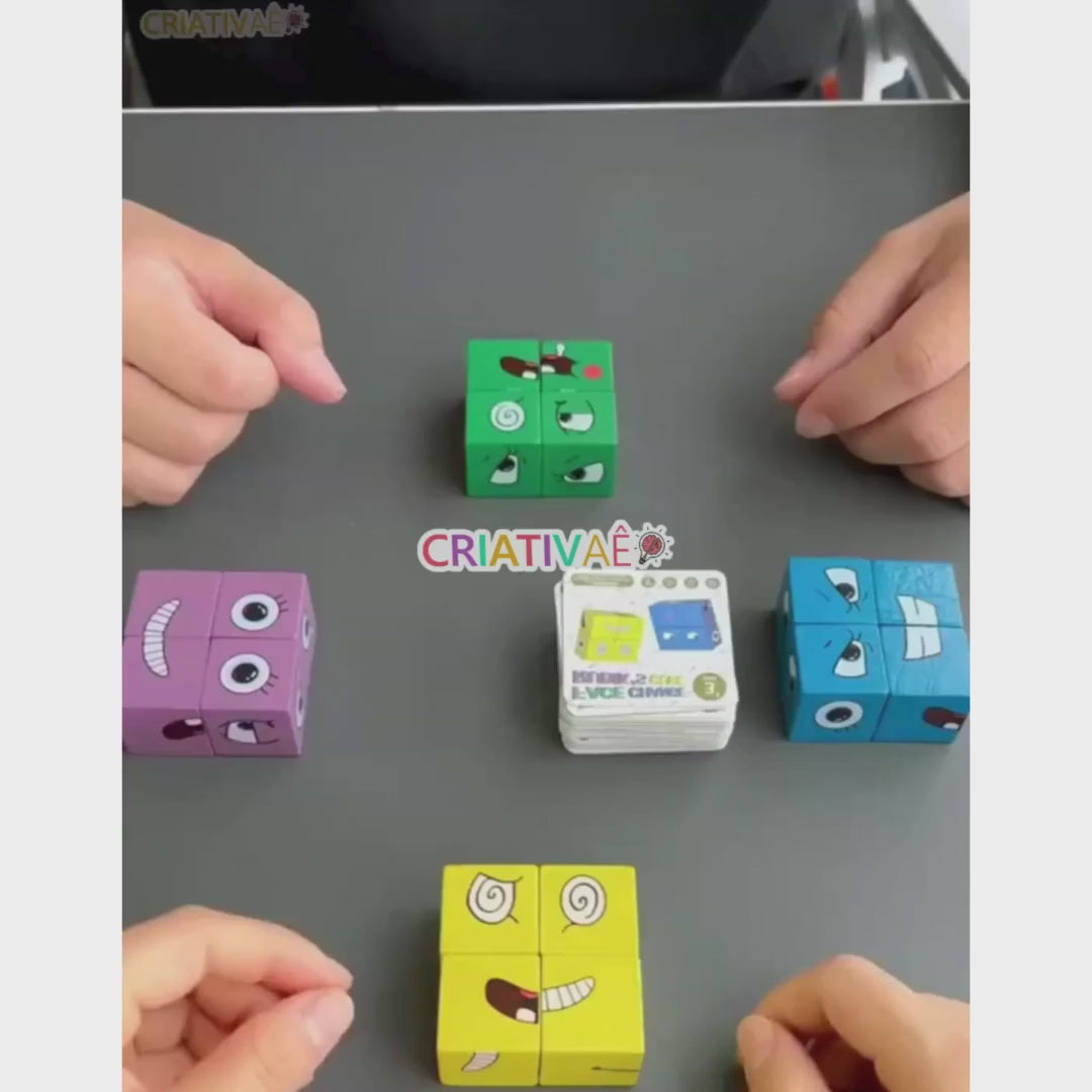 Mood Cube Criativae - Wooden Emotions Game for Kids