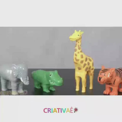 3D Magnetic Animal Building Blocks – 12 Piece Mix-and-Match STEM Toy for Toddlers & Kids: Elephant, Giraffe, Tiger, and Crocodile | CRIATIVAE
