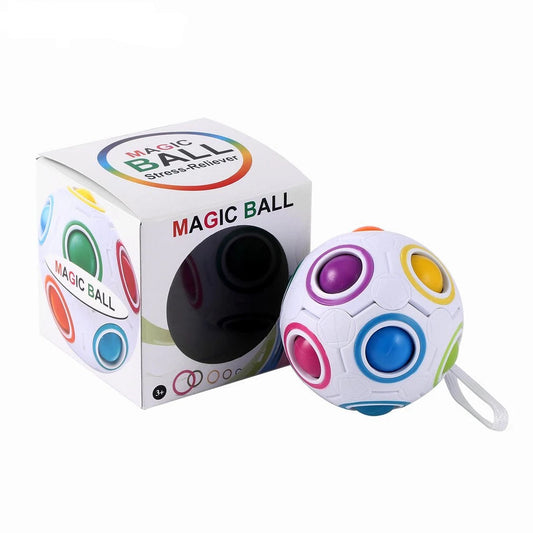 Regenboog Magische Kubus Bal - Stressverlichtend Puzzel Speelgoed voor Kinderen - Educatief Bolvormig Plezier