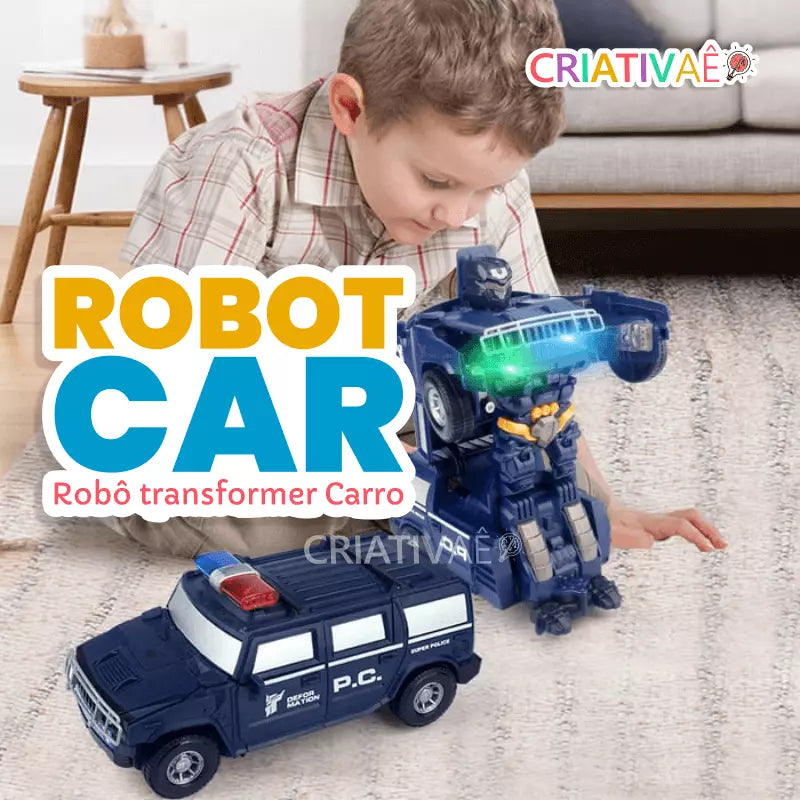 Robotcar Criativae - 2 in 1 Transforming Police Car Robot
