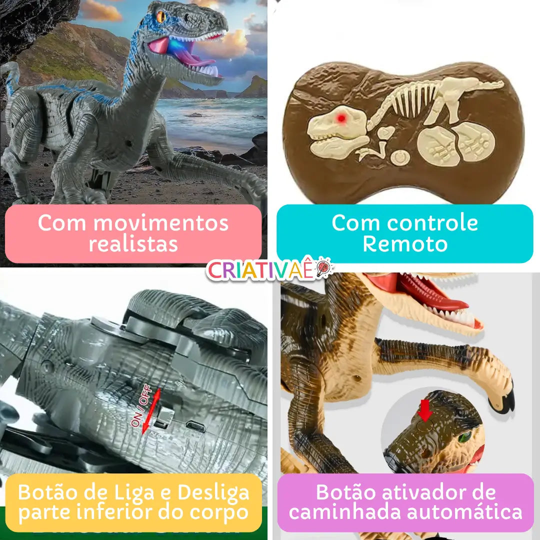 T-RunRex Criativae - Remote Control Dinosaur with Light and Sound